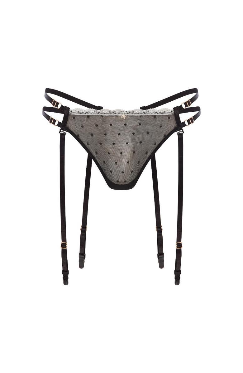 House Of Silk Shayla Garter Thong, Alternate, color, Black