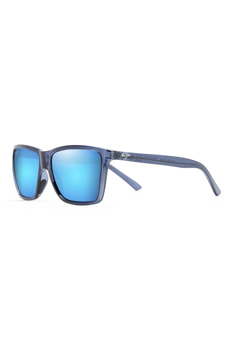 Cruzem 57mm PolarizedPlus2® Rectangular Sunglasses, Alternate, color, DARK BLUE/ BLUE HAWAII
