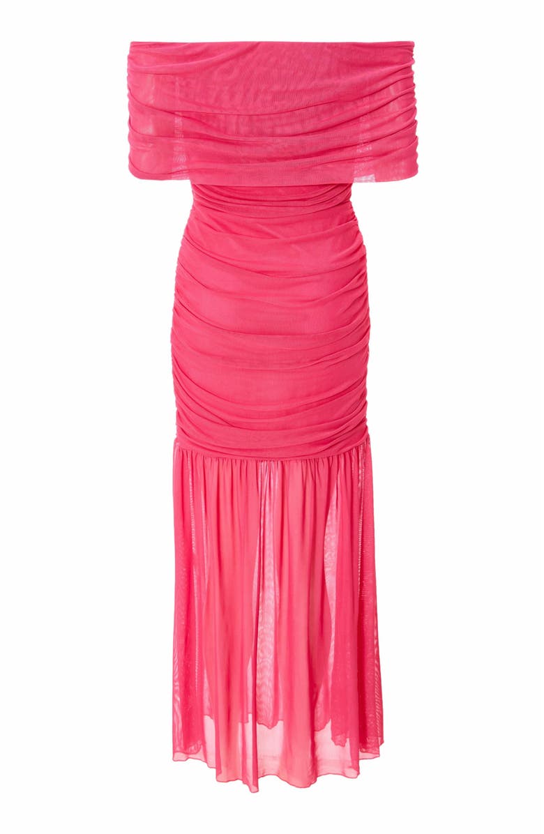 QUIZ Bardot Mesh Maxi Dress, Alternate, color,