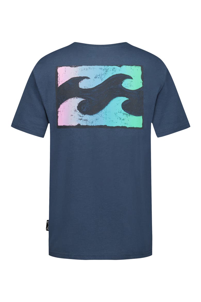 Kids' Crayon Wave Graphic T-Shirt, Alternate, color, DENIM