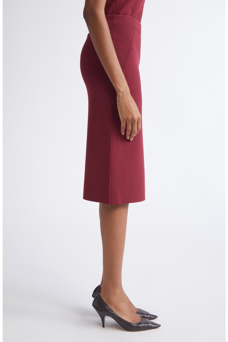 Nina Knit Pencil Skirt, Alternate, color, BORDEAUX