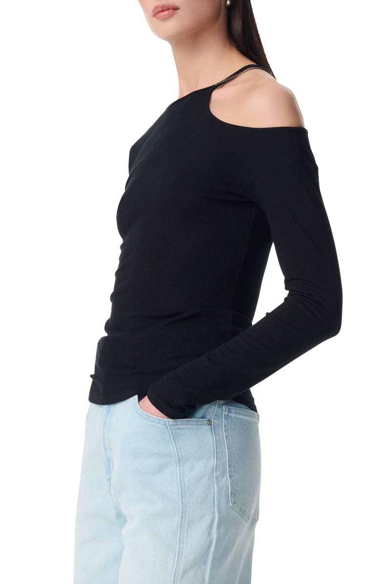 Robert Rodriguez Charlie Cold Shoulder Cutout Long Sleeve Top, Alternate, color, Black