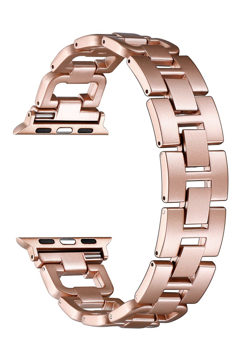 Tiana Rose Gold IP Apple Watch® Watchband, Alternate, color, ROSE GOLD