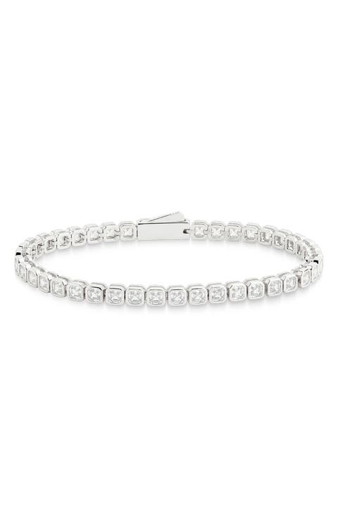 Helene 14k Gold Plated Asscher Cut Tennis Bracelet