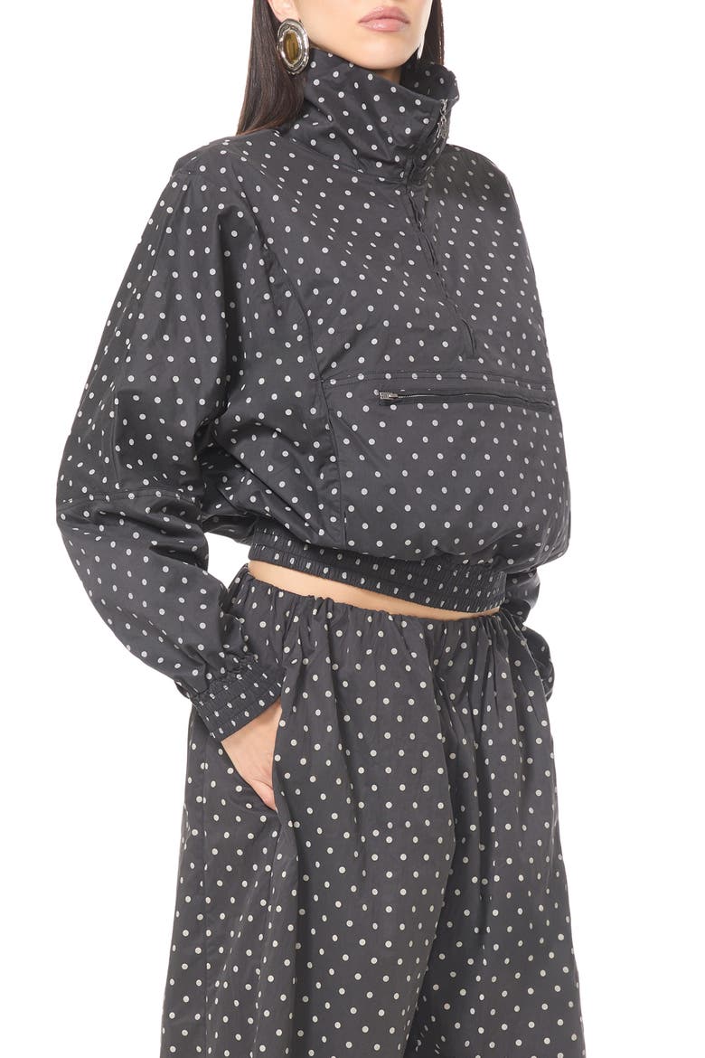 Dot Quarter Zip Pullover, Main, color, NOIR MICRO DOT