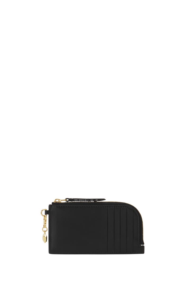 Lanvin Catch By Lanvin Leather Cardholder, Alternate, color, Black