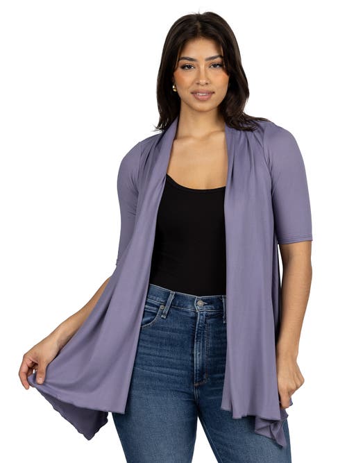 24seven Comfort Apparel Maternity Loose Fit Open Front Cardigan