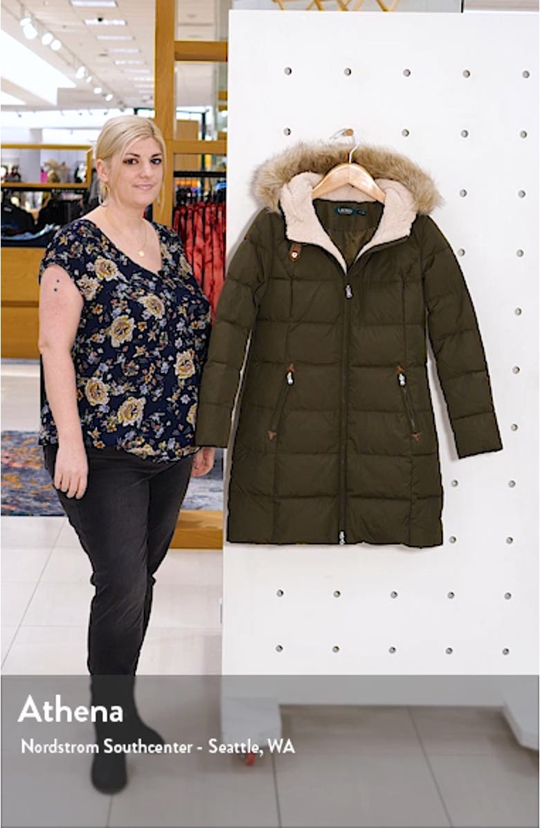 Quilted Faux Fur Trim Parka, sales video thumbnail