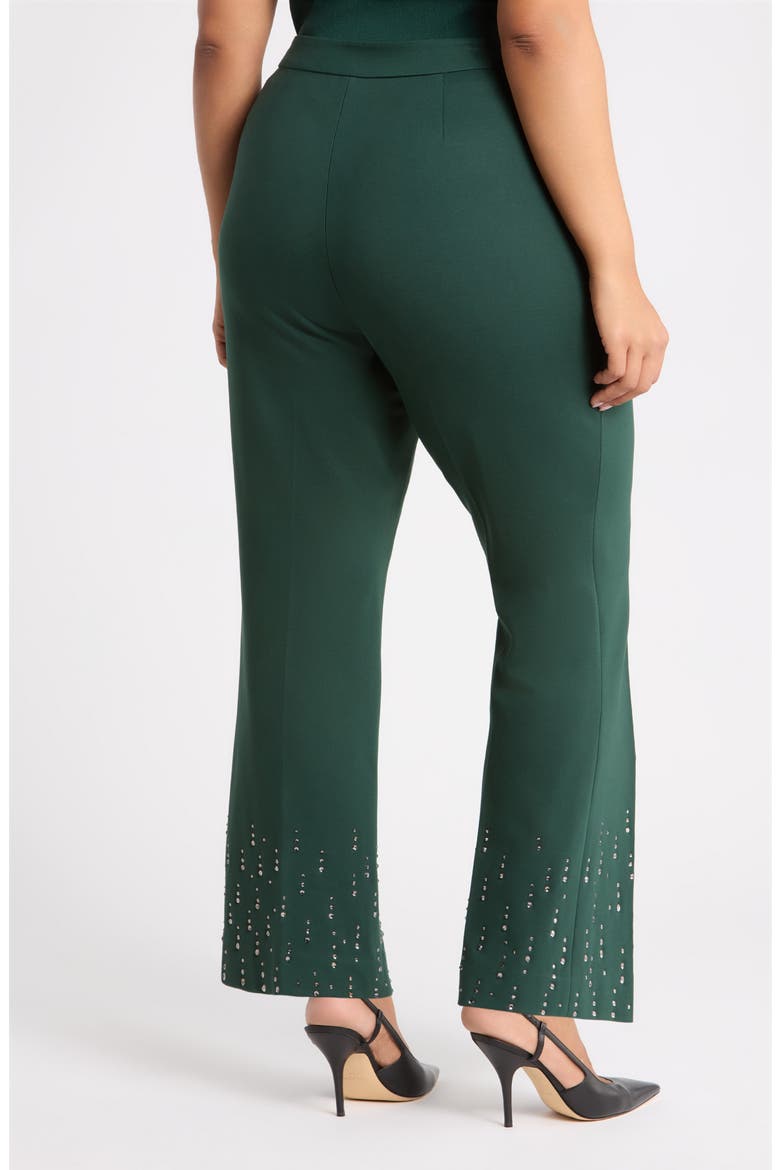 Embellished Ankle Flare Pants, Alternate, color, PINE FOREST