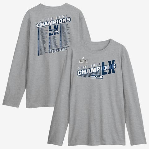 Men's Fanatics  Steel Seattle Seahawks Super Bowl LX Champions Best Teammates Roster Long Sleeve T-Shirt