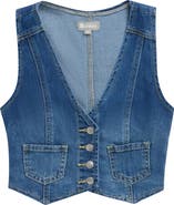 Tractr Kids' Crop Denim Vest