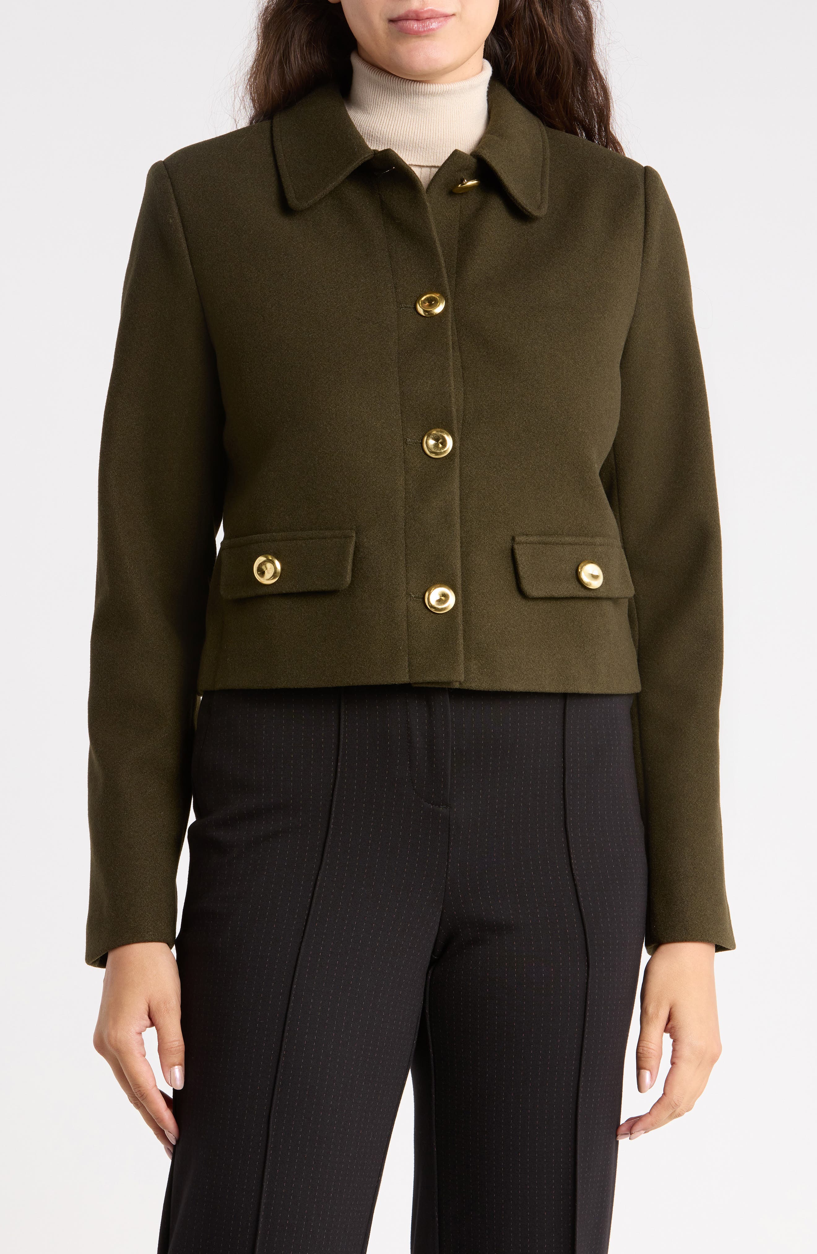 Matte Bouclé Cropped Jacket