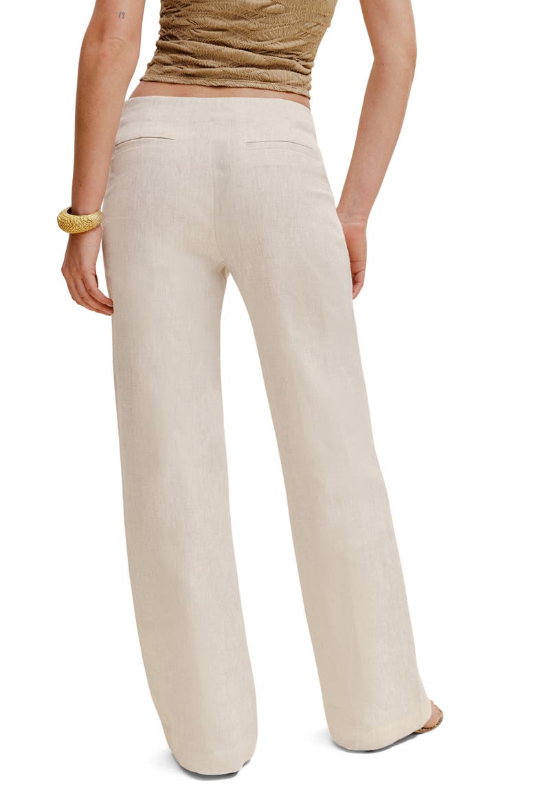 Vida Low Rise Linen Pants, Alternate, color, OATMEAL