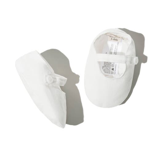 HOPE & HENRY HOPE & HENRY BABY LINEN BUTTON STRAP SOFT SHOE, INFANT 
