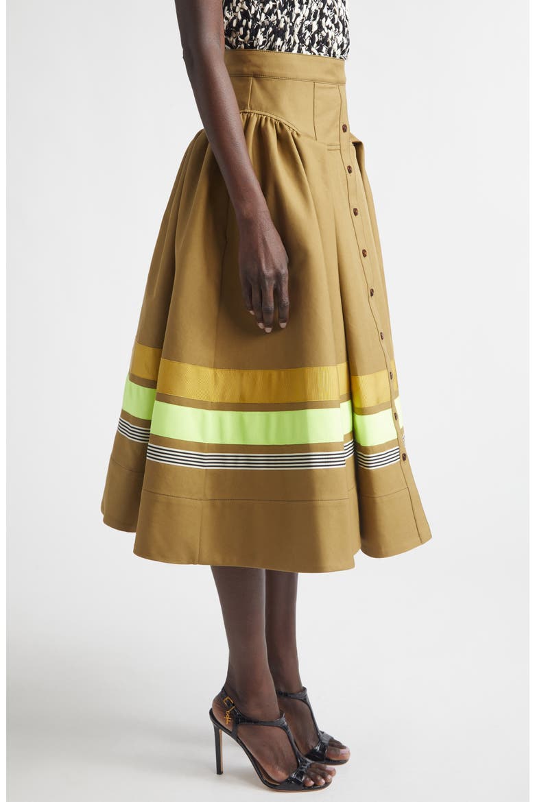 Stripe Detail Midi Skirt, Alternate, color, CARDAMOM
