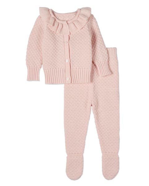 Kid's Cotton Knit Cardigan and Footed Pant (Toddler)