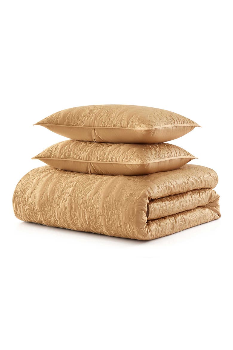 Fern Embroidered Quilt Set, Main, color, GOLD MEDAL