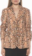 Alexia Admor Ruched Sleeve One-Button Blazer