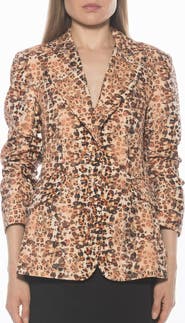 Alexia Admor Ruched Sleeve One-Button Blazer