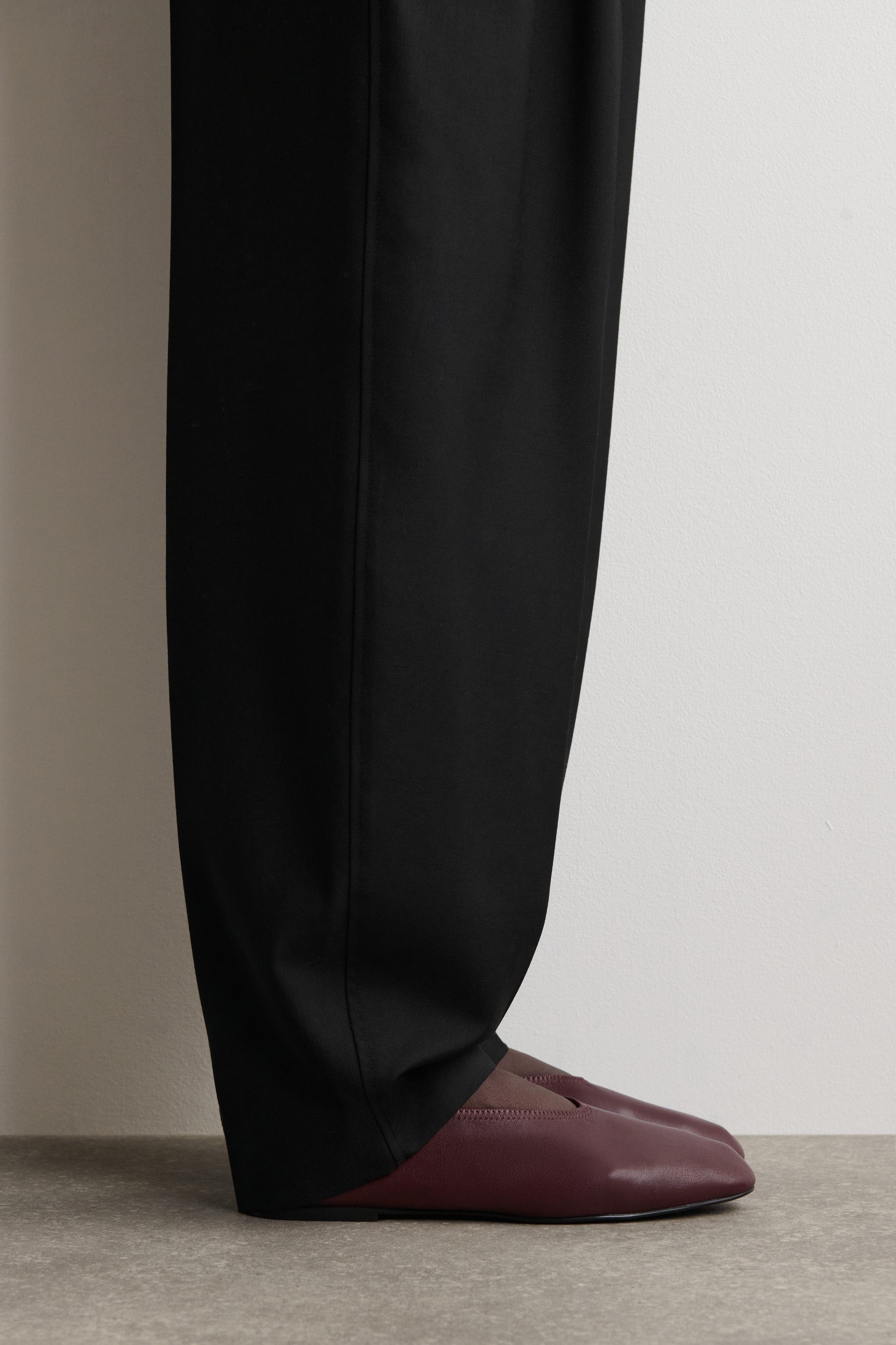 COS Minimal Leather Ballet Flats, Alternate, color, Red