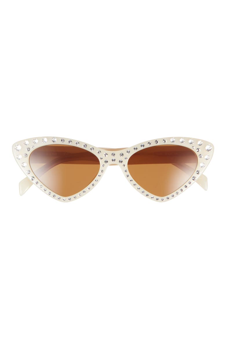 52mm Cat Eye Sunglasses, Main, color, IVORY