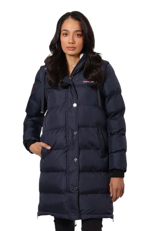 Women's Long Heavyweight 2 in 1 Puffer Jacket and Vest