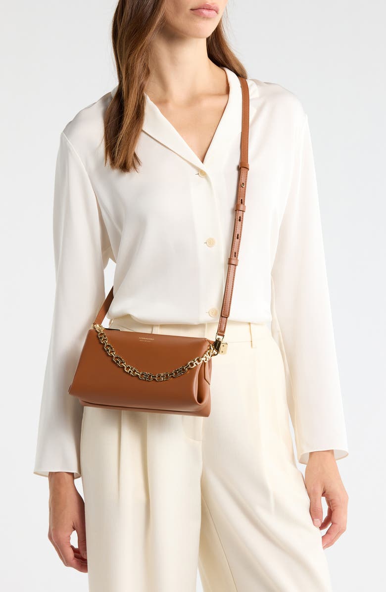 FERRAGAMO Mini New Line Shoulder Bag, Alternate, color, Natural Resort