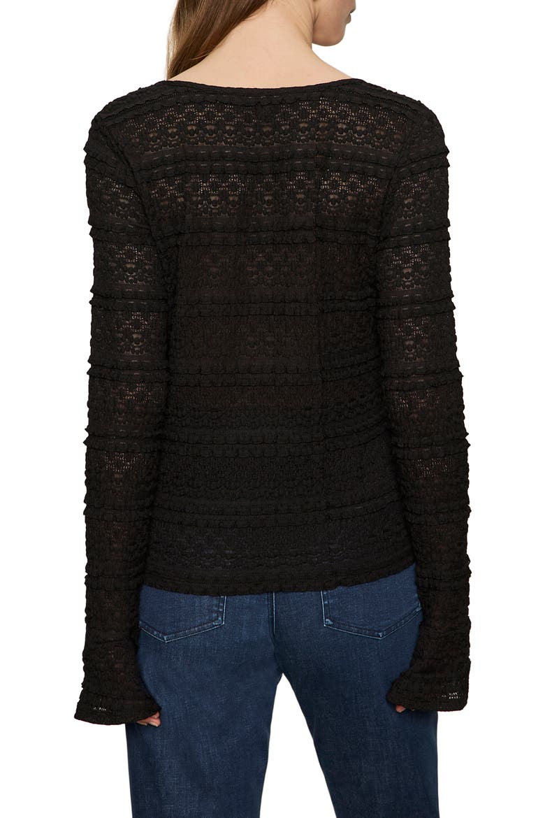Lovely Lace Henley, Alternate, color, BLACK