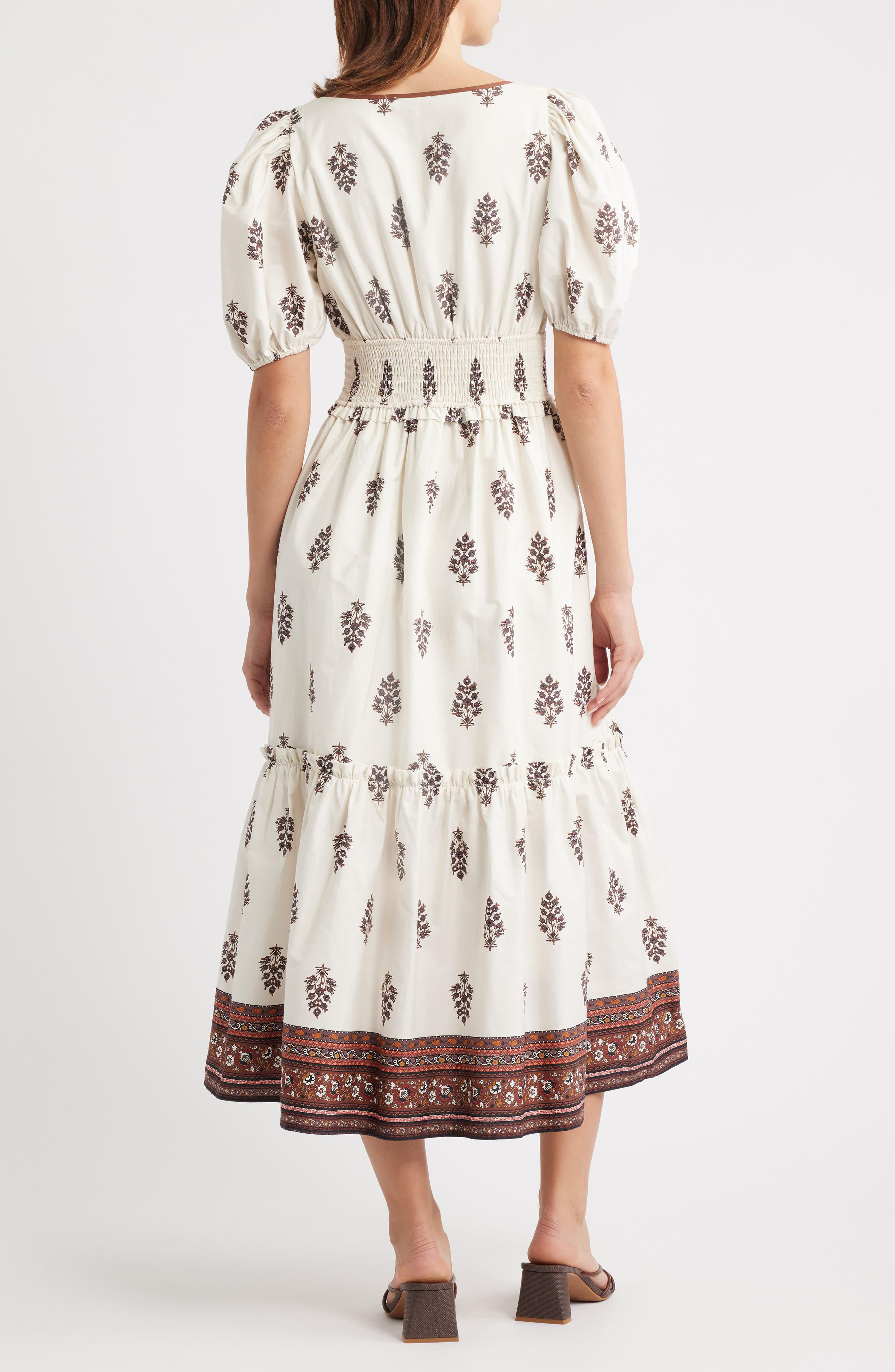 Smocked Puff Sleeve Maxi Dress - image 2