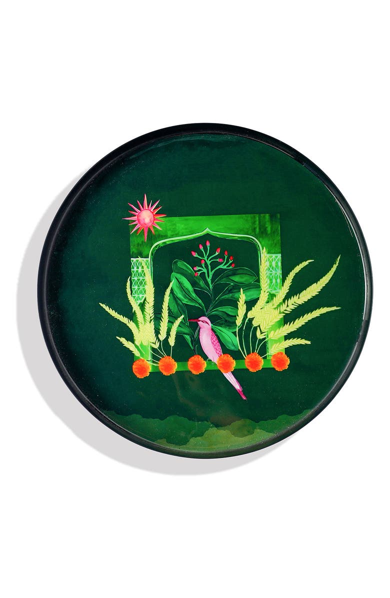 Tiramisu Savanna Pop Set of 2 Metal Trays, Alternate, color, Green Floral