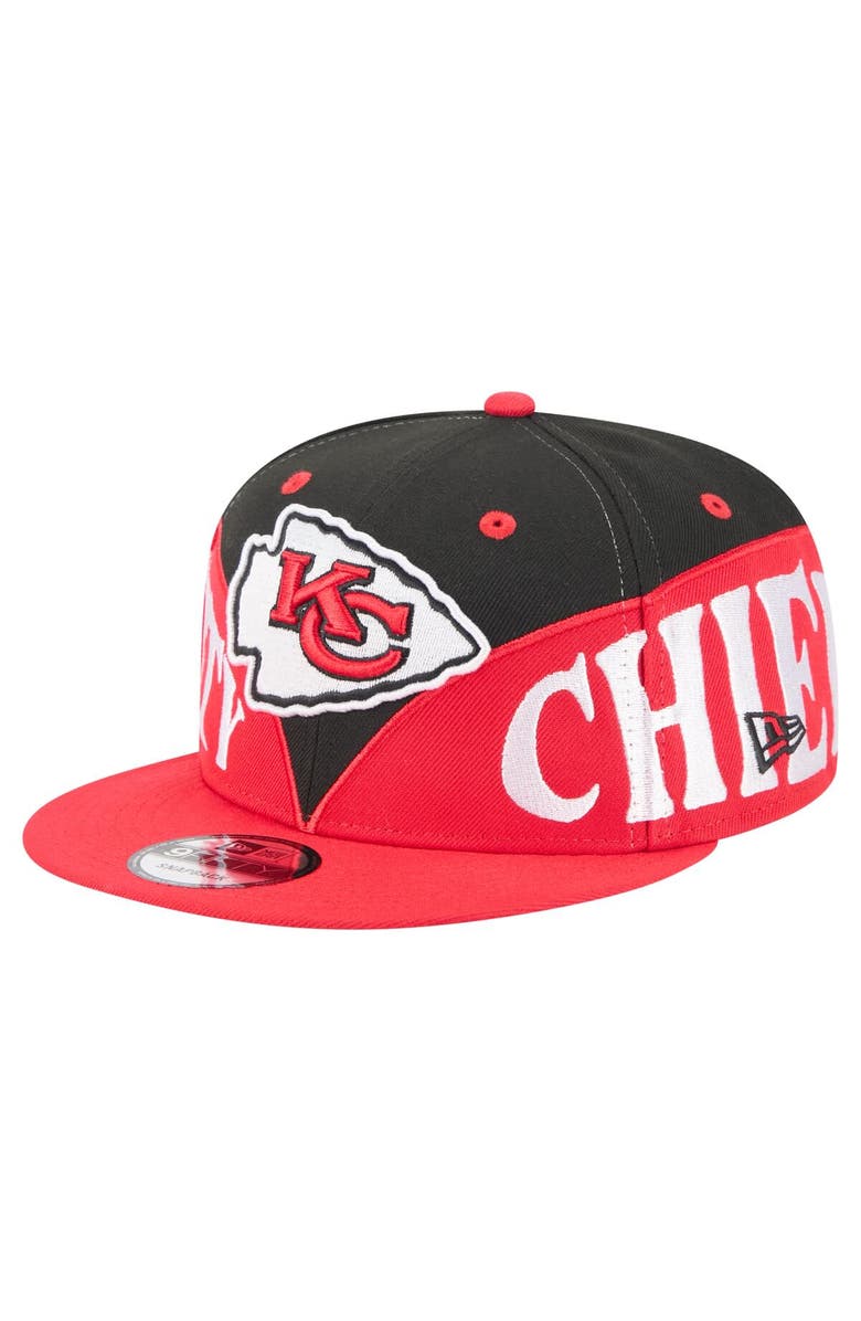 New Era Men's New Era  Black/Red Kansas City Chiefs Split 9FIFTY Snapback Hat, Alternate, color, 