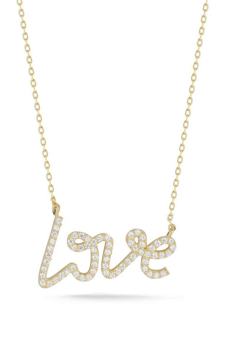 Love Sterling Silver Pendant Necklace, Main, color, GOLD