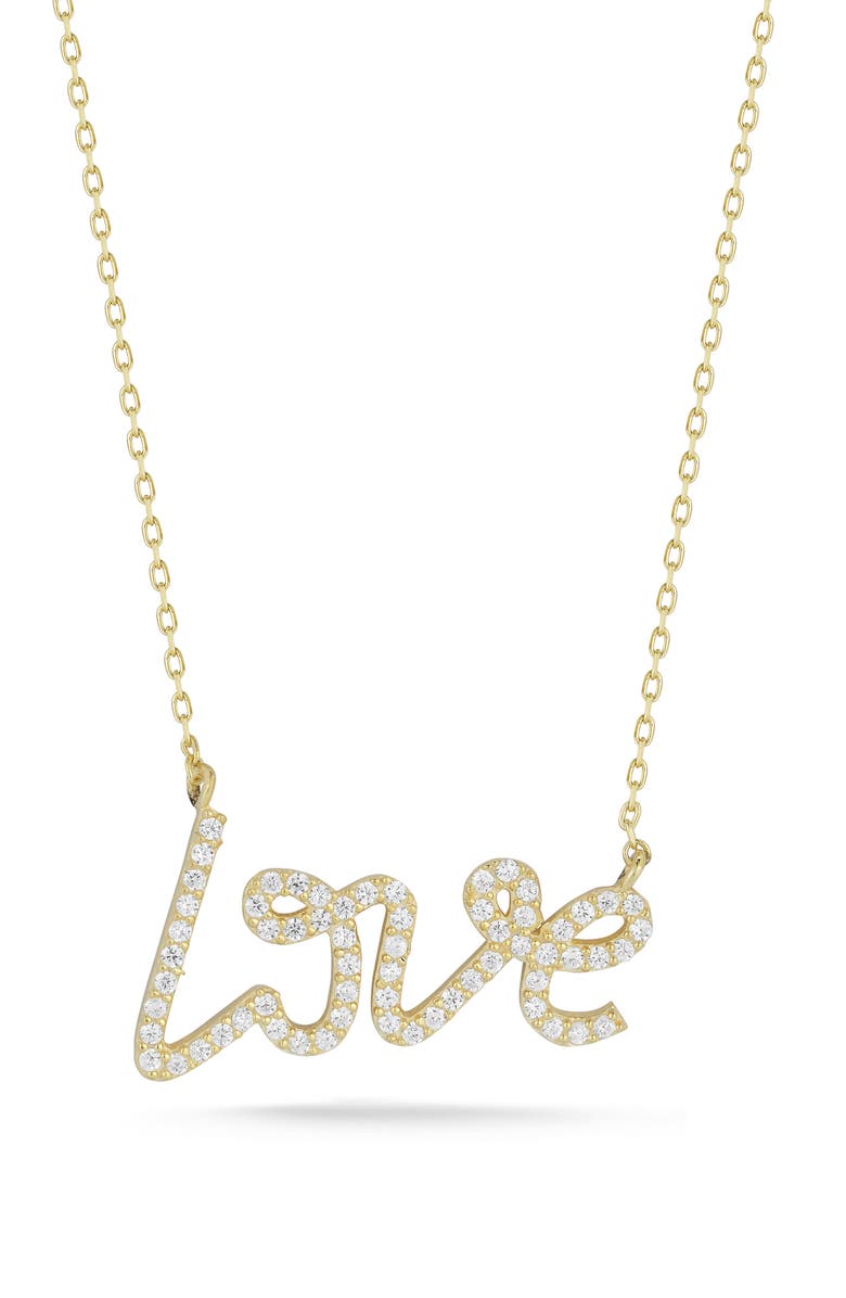 GLAZE JEWELRY Love Sterling Silver Pendant Necklace, Main, color, Gold