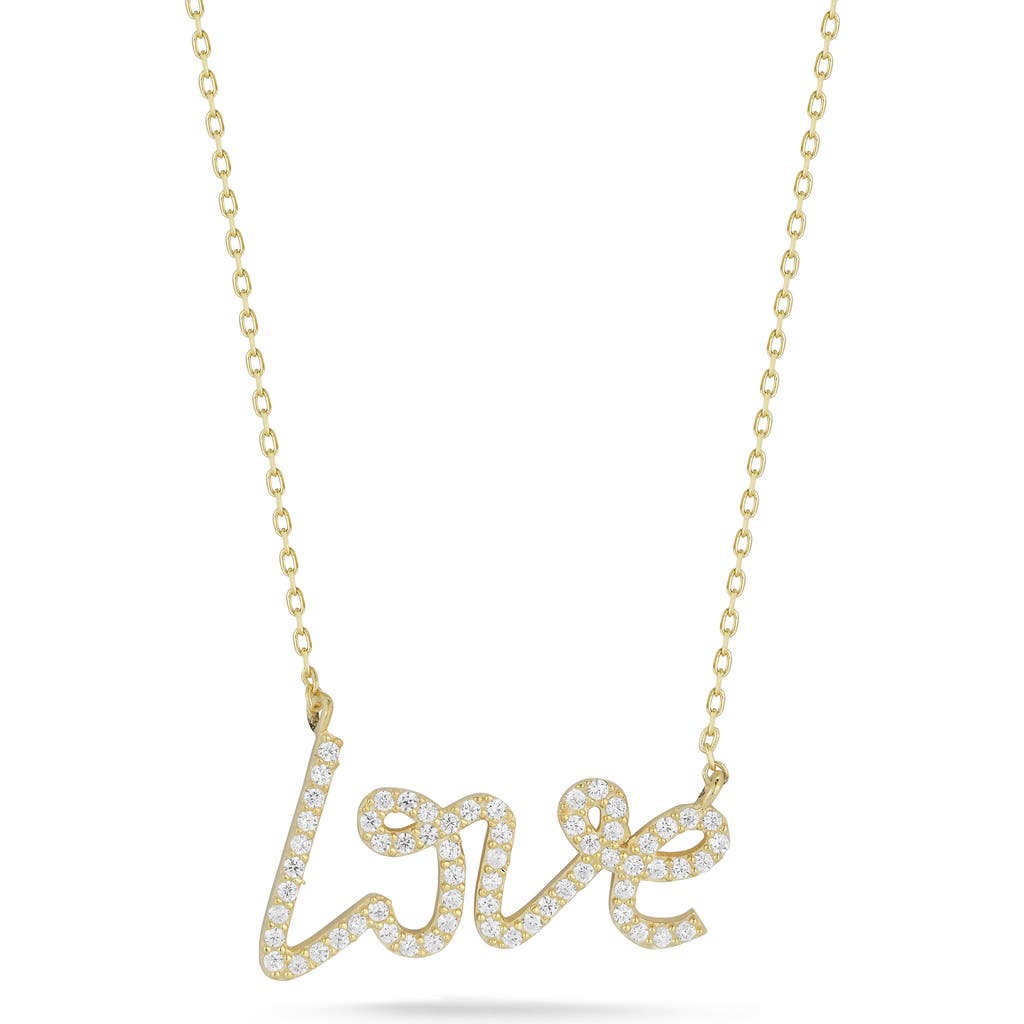 Glaze Jewelry Gold Vermeil Script Love Necklace In Gold