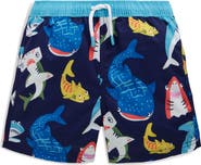 Mini Boden Kids' Print Swim Trunks