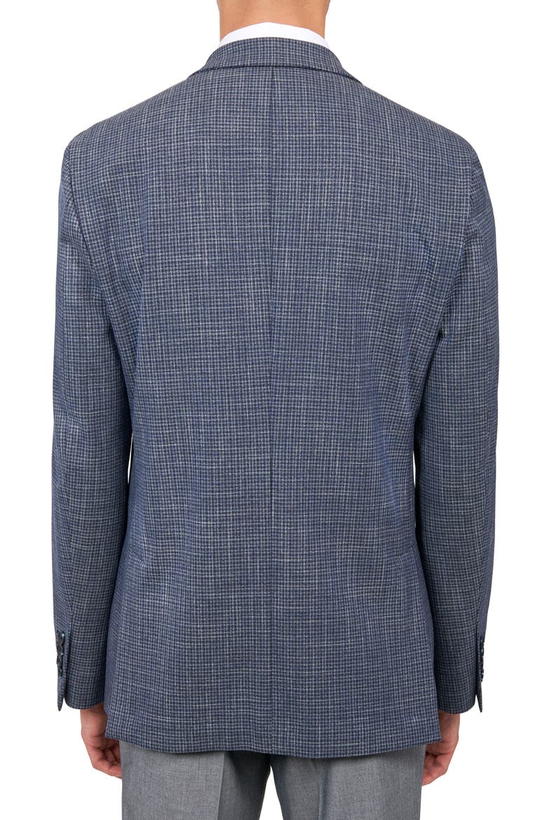 Slim Fit Microcheck Sport Coat, Alternate, color, BLUE