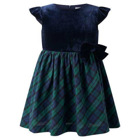 Velvet Blackwatch Check Party Dress