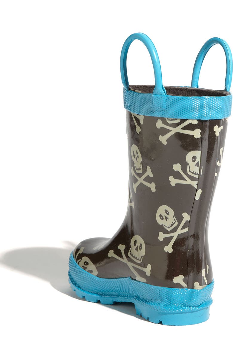 Hatley Skull Print Rain Boot, Alternate, color,