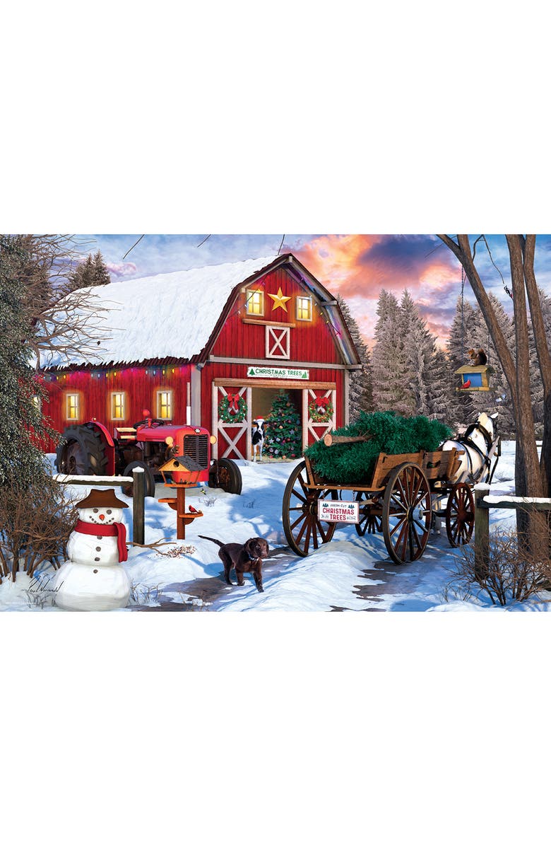 Eurographics Puzzle Tin Christmas Barn 550 Piece Jigsaw, Alternate, color, Multicolored