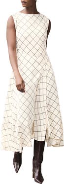 MINT VELVET Satin Checked Midi Dress