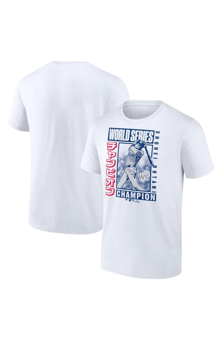 FANATICS Men's Fanatics Shohei Ohtani White Los Angeles Dodgers 2024 World Series Champions Kanji Swing T-Shirt, Main, color, 