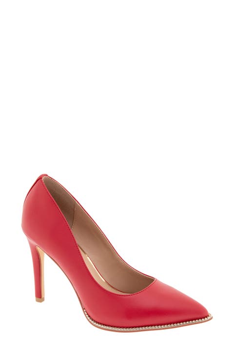 Hiarlia Chain Trim Pointed Toe Pump (Women)