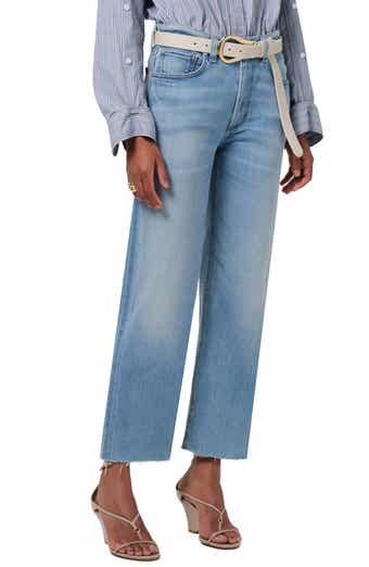 Citizens of Humanity Palma High Waist Raw Hem Straight Leg Jeans