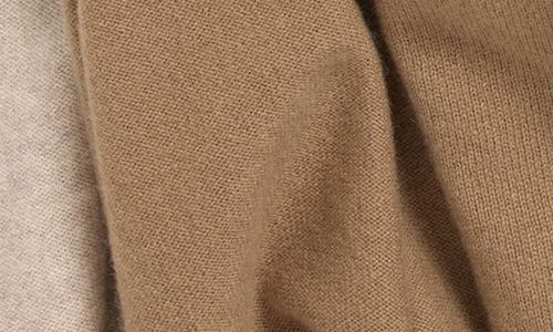 Vince Boiled Cashmere Border Wrap Scarf In Brown