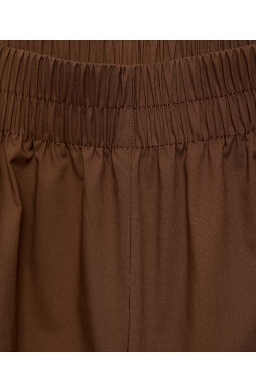Mango Cotton Wide Leg Pants In Brown