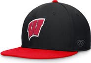 TOP OF THE WORLD Men's Top of the World Black/Red Wisconsin Badgers Rally Two-Tone Fitted Hat
