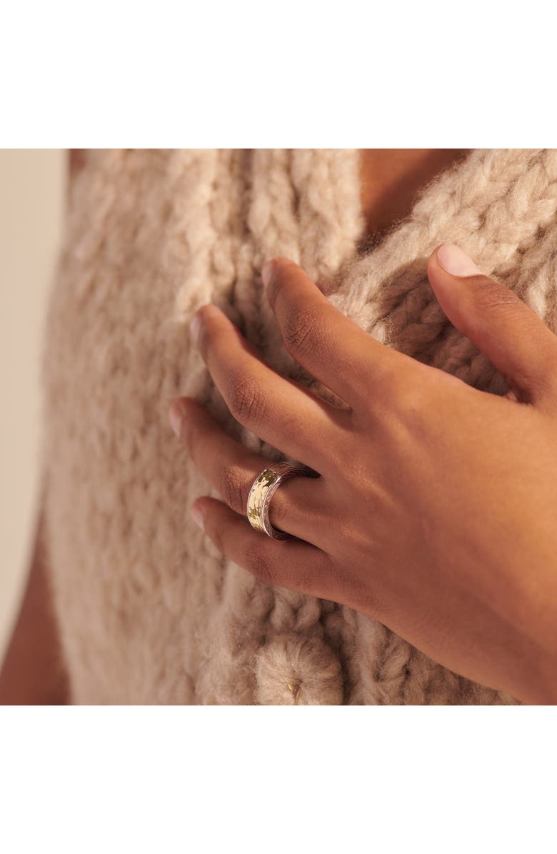 John Hardy Carved Chain Palu Band Ring, Silver, Gold, Alternate, color, Silver/ Gold