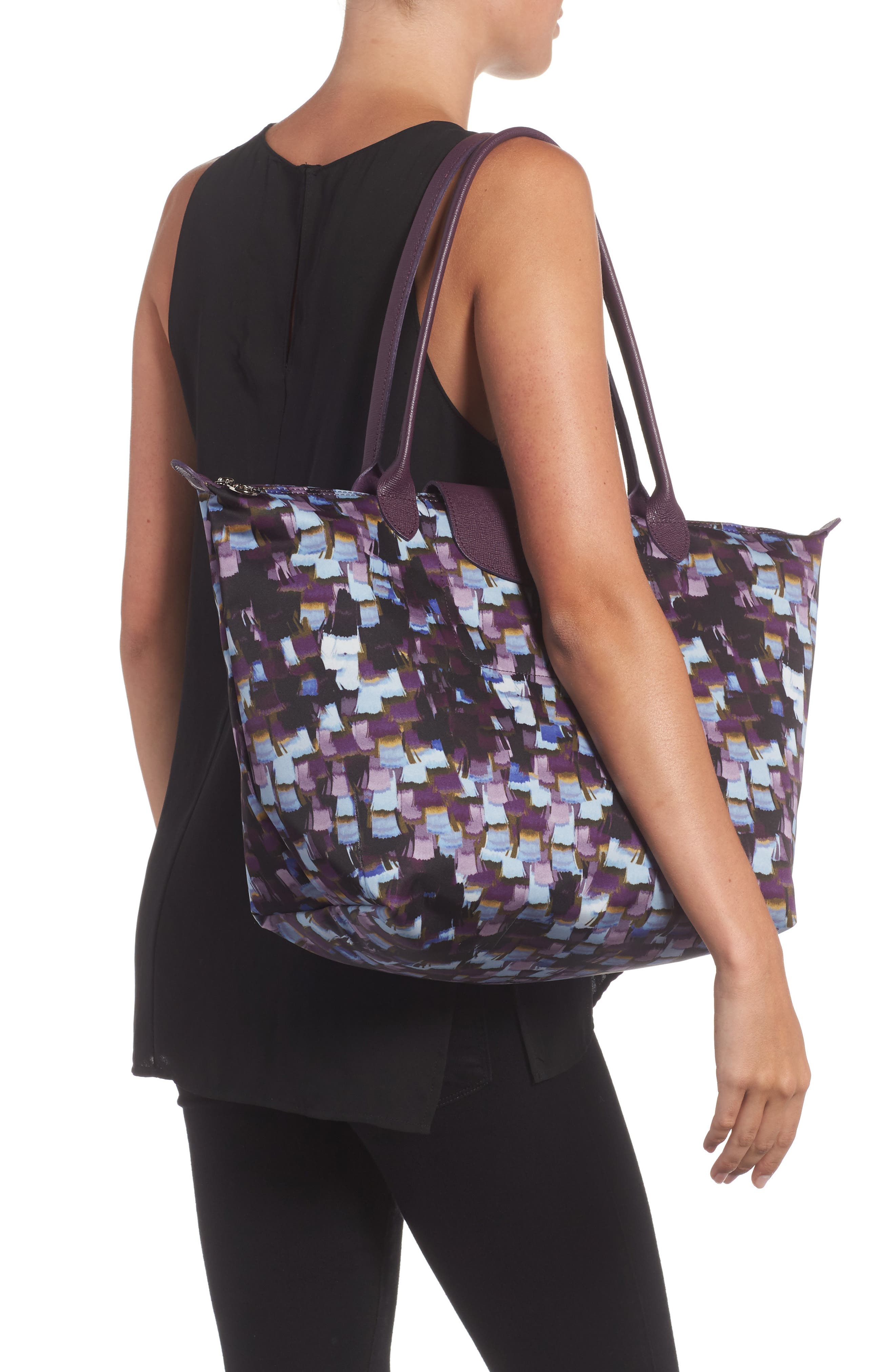 Longchamp Le Pliage Neo - Vibrations Large Nylon Tote, Alternate, color, 