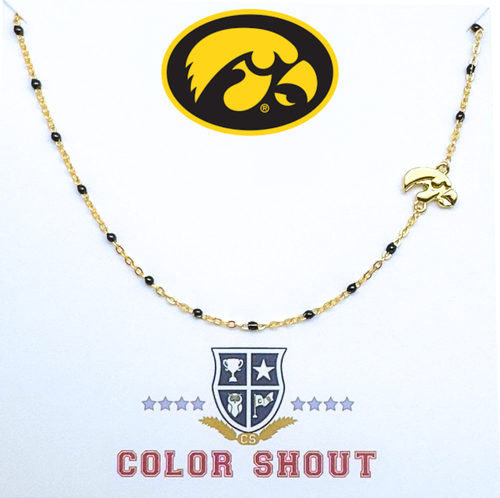Color Shout University Of Iowa Side Necklace In Gold