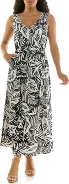 Nina Leonard Sleeveless Tiered Maxi Dress
